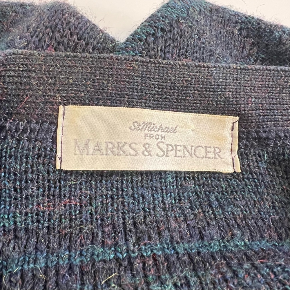 Vintage 1994 St Michael from Marks & Spencer Bluish Purple/Teal Cardigan Sweater - Picture 6 of 11
